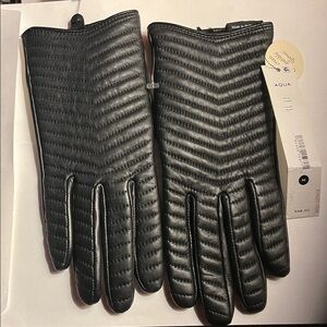 New Women’s Aqua Quilted Leather Tech Gloves SZ Medium